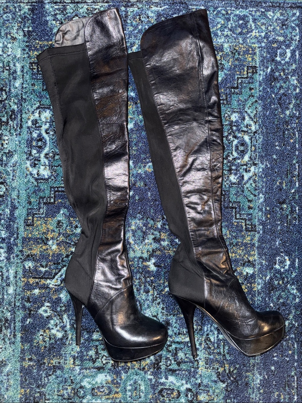Steve Madden Black Over-the-Knee Stiletto Boots